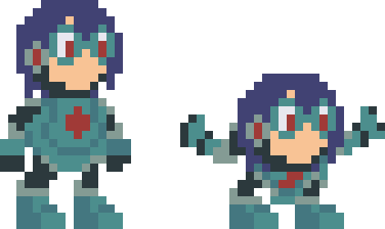 Sprite art of Echo standing still and crouching